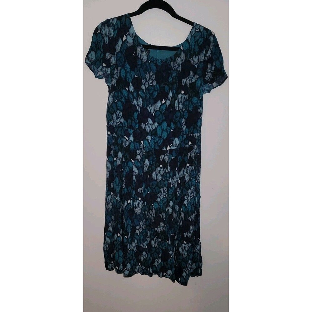 Talbots Womens Sz 8 Fit & Flare Cap Sleeve Green Swing Dress Casual Lined Career